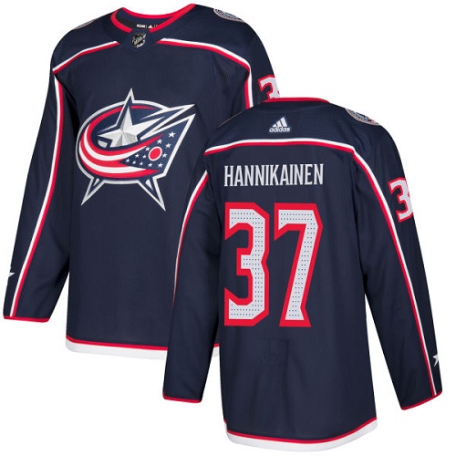 Herren Columbus Blue Jackets Eishockey Trikot Markus Hannikainen #37 Authentic Navy Blau Heim